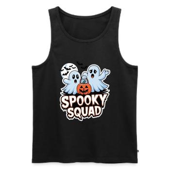 Halloween Spooky Squad fantôme avec chapeau - Débardeur bio Premium Homme - noir - Devant - Michal (187cm)