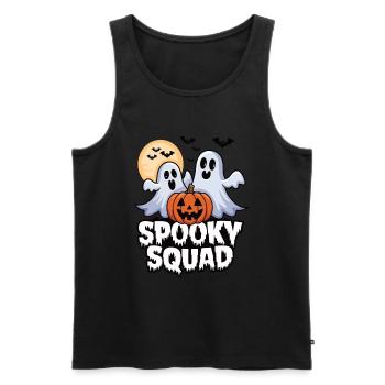 Halloween Spooky Squad fantôme avec chapeau - Débardeur bio Premium Homme - noir - Devant - Michal (187cm)