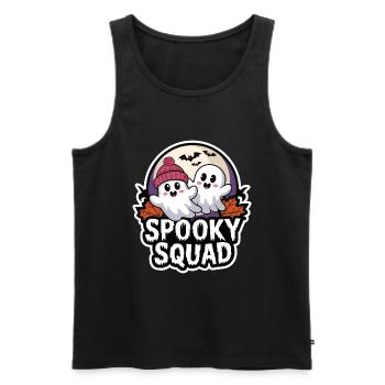 Halloween Spooky Squad Geist mit Mütze - Männer Premium Bio Tank Top - Schwarz - Vorne - Michal (187cm)