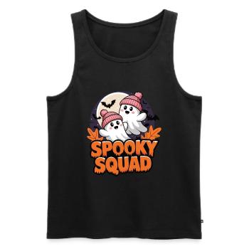 Halloween Spooky Squad fantôme avec chapeau - Débardeur bio Premium Homme - noir - Devant - Michal (187cm)