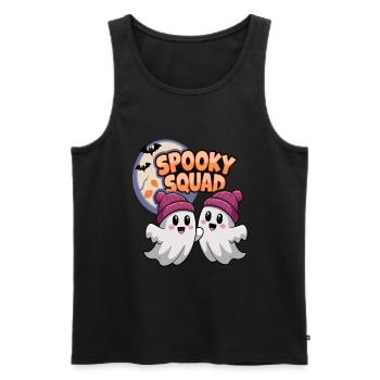 Halloween Spooky Squad Geist mit Mütze - Männer Premium Bio Tank Top - Schwarz - Vorne - Michal (187cm)