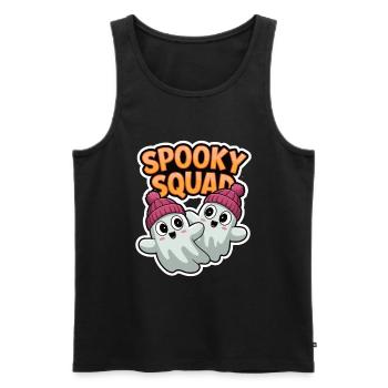 Halloween Spooky Squad Geist mit Mütze - Männer Premium Bio Tank Top - Schwarz - Vorne - Michal (187cm)
