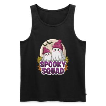 Halloween Spooky Squad Geist mit Mütze - Männer Premium Bio Tank Top - Schwarz - Vorne - Michal (187cm)