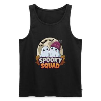 Halloween Spooky Squad Geist mit Mütze - Männer Premium Bio Tank Top - Schwarz - Vorne - Michal (187cm)