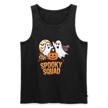 Halloween Spooky Squad fantôme avec chapeau - Débardeur bio Premium Homme - noir - Devant - Michal (187cm)