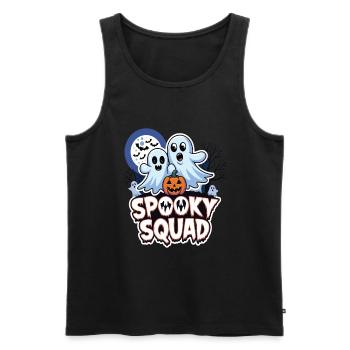 Halloween Spooky Squad fantôme avec chapeau - Débardeur bio Premium Homme - noir - Devant - Michal (187cm)