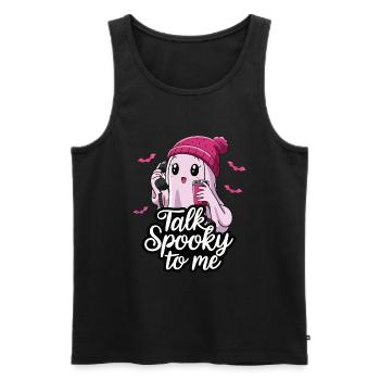 lHalloween Ghost Funny Talk Spooky To Me - Débardeur bio Premium Homme - noir - Devant - Michal (187cm)