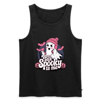 Halloween Ghost Funny Talk Effrayant pour moi - Débardeur bio Premium Homme - noir - Devant - Michal (187cm)