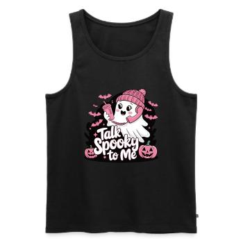 Halloween Ghost Funny Talk Effrayant pour moi - Débardeur bio Premium Homme - noir - Devant - Michal (187cm)