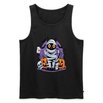 Halloween Cat Forget Candy Give Me A Cat - Men's Premium Organic Tank Top - black - Front - Michal (187cm)