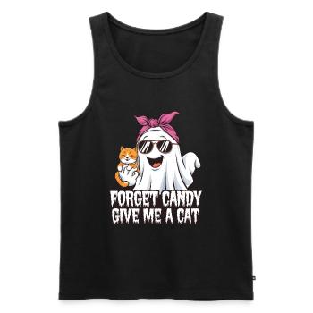 Halloween Cat Forget Candy Give Me A Cat - Men's Premium Organic Tank Top - black - Front - Michal (187cm)