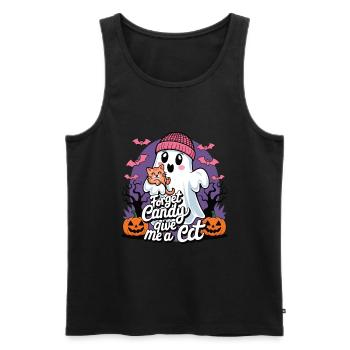 Halloween Cat Forget Candy Give Me A Cat - Men's Premium Organic Tank Top - black - Front - Michal (187cm)