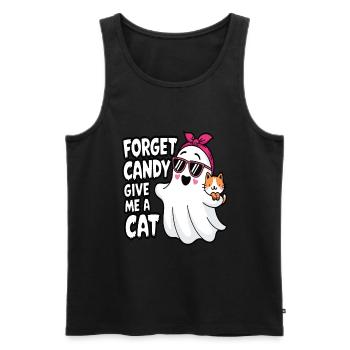 Halloween Cat Forget Candy Give Me A Cat - Men's Premium Organic Tank Top - black - Front - Michal (187cm)