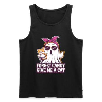 Halloween Cat Forget Candy Give Me A Cat - Men's Premium Organic Tank Top - black - Front - Michal (187cm)