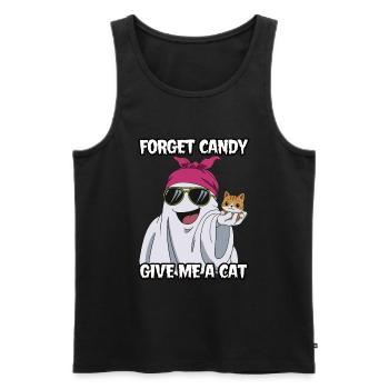 Halloween Cat Forget Candy Give Me A Cat - Men's Premium Organic Tank Top - black - Front - Michal (187cm)