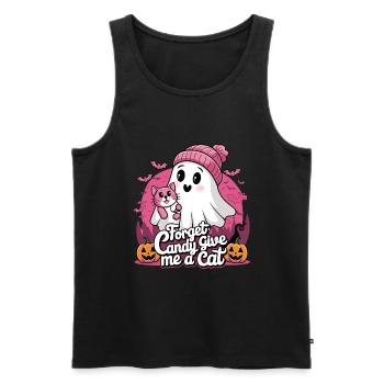 Halloween Cat Forget Candy Give Me A Cat - Men's Premium Organic Tank Top - black - Front - Michal (187cm)