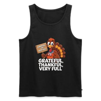 Lustiger Thanksgiving Truthahn - Männer Premium Bio Tank Top - Schwarz - Vorne - Michal (187cm)