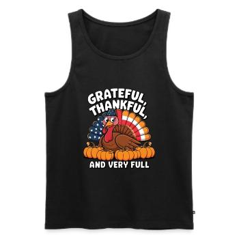 Lustiger Thanksgiving Truthahn - Männer Premium Bio Tank Top - Schwarz - Vorne - Michal (187cm)