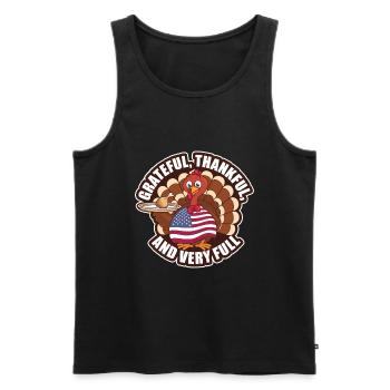 Lustiger Thanksgiving Truthahn - Männer Premium Bio Tank Top - Schwarz - Vorne - Michal (187cm)