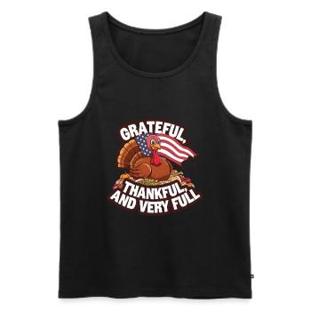 Lustiger Thanksgiving Truthahn - Männer Premium Bio Tank Top - Schwarz - Vorne - Michal (187cm)