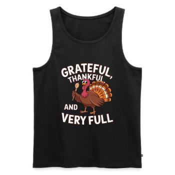 Lustiger Thanksgiving Truthahn - Männer Premium Bio Tank Top - Schwarz - Vorne - Michal (187cm)