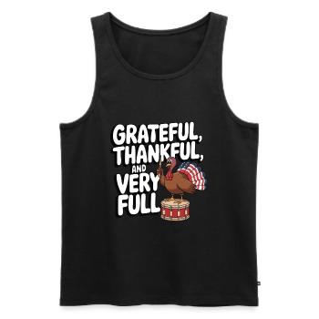Dinde drôle de Thanksgiving - Débardeur bio Premium Homme - noir - Devant - Michal (187cm)