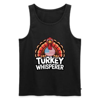 Funny Thanksgiving Turkey - Men's Premium Organic Tank Top - black - Front - Michal (187cm)