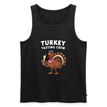 Funny Thanksgiving Turkey - Men's Premium Organic Tank Top - black - Front - Michal (187cm)