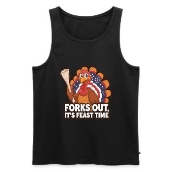 Lustiger Thanksgiving Truthahn - Männer Premium Bio Tank Top - Schwarz - Vorne - Michal (187cm)