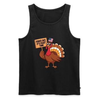 Lustiger Thanksgiving Truthahn - Männer Premium Bio Tank Top - Schwarz - Vorne - AI Model Male 178 light (178cm)