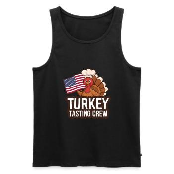 Lustiger Thanksgiving Truthahn - Männer Premium Bio Tank Top - Schwarz - Vorne - Michal (187cm)