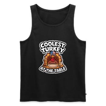 Funny Thanksgiving Turkey - Men's Premium Organic Tank Top - black - Front - Michal (187cm)
