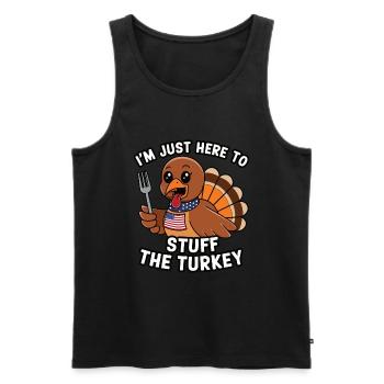 Lustiger Thanksgiving Truthahn - Männer Premium Bio Tank Top - Schwarz - Vorne - Michal (187cm)