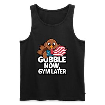 Dinde drôle de Thanksgiving - Débardeur bio Premium Homme - noir - Devant - Michal (187cm)