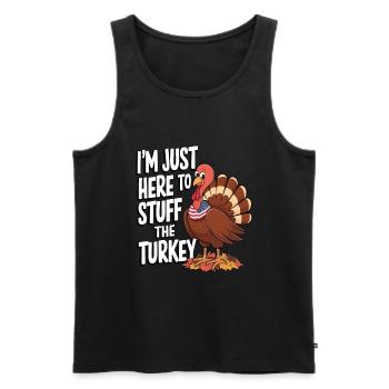 Lustiger Thanksgiving Truthahn - Männer Premium Bio Tank Top - Schwarz - Vorne - Michal (187cm)