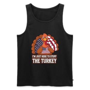 Dinde drôle de Thanksgiving - Débardeur bio Premium Homme - noir - Devant - Michal (187cm)
