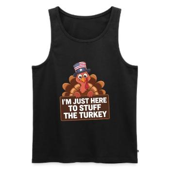 Dinde drôle de Thanksgiving - Débardeur bio Premium Homme - noir - Devant - Michal (187cm)