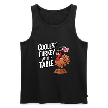 Lustiger Thanksgiving Truthahn - Männer Premium Bio Tank Top - Schwarz - Vorne - AI Model Male 178 light (178cm)