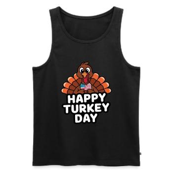 Funny Thanksgiving Turkey - Men's Premium Organic Tank Top - black - Front - Michal (187cm)