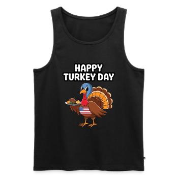 Funny Thanksgiving Turkey - Men's Premium Organic Tank Top - black - Front - Michal (187cm)