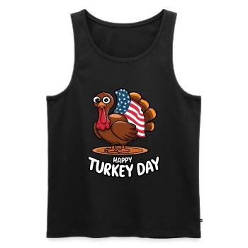 Lustiger Thanksgiving Truthahn - Männer Premium Bio Tank Top - Schwarz - Vorne - AI Model Male 178 light (178cm)