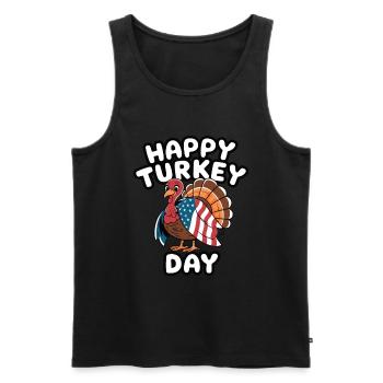 Lustiger Thanksgiving Truthahn - Männer Premium Bio Tank Top - Schwarz - Vorne - Michal (187cm)