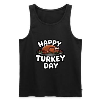 Lustiger Thanksgiving Truthahn - Männer Premium Bio Tank Top - Schwarz - Vorne - Michal (187cm)