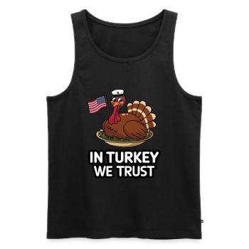 Lustiger Thanksgiving Truthahn - Männer Premium Bio Tank Top - Schwarz - Vorne - Michal (187cm)