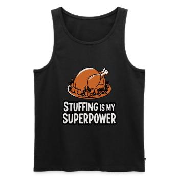 Lustiger Thanksgiving Truthahn - Männer Premium Bio Tank Top - Schwarz - Vorne - AI Model Male 178 light (178cm)