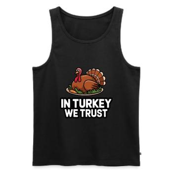 Lustiger Thanksgiving Truthahn - Männer Premium Bio Tank Top - Schwarz - Vorne - Michal (187cm)
