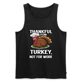 Lustiger Thanksgiving Truthahn - Männer Premium Bio Tank Top - Schwarz - Vorne - AI Model Male 178 light (178cm)