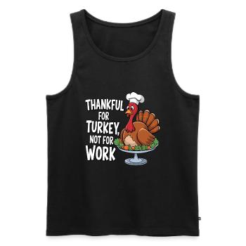 Dinde drôle de Thanksgiving - Débardeur bio Premium Homme - noir - Devant - Michal (187cm)
