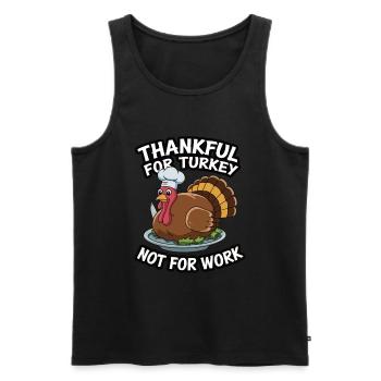 Funny Thanksgiving Turkey - Men's Premium Organic Tank Top - black - Front - Michal (187cm)