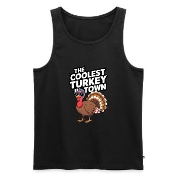 Lustiger Thanksgiving Truthahn - Männer Premium Bio Tank Top - Schwarz - Vorne - AI Model Male 178 light (178cm)